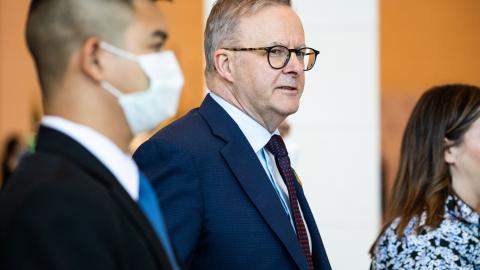 Australian Prime Minister Anthony Albanese at the APEC Leaders Dialogue on November 18, 2022, in Bangkok, Thailand. (Lauren DeCicca via Getty Images)