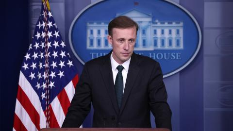 WASHINGTON, DC - AUGUST 17: White House National Security Advisor Jake Sullivan listens to a question during a press conference in the James Brady Press Briefing Room of the White House on August 17, 2021 in Washington, DC. Sullivan attended the briefing with White House Press Secretary Jen Psaki and provided an update on the U.S. operations in Afghanistan following the Taliban taking control of the country. (Photo by Anna Moneymaker/Getty Images)