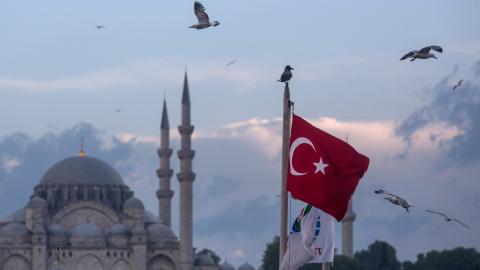 Turkish flag waves in Istanbul, Turkey, on May 3, 2016. (Photo by Chris McGrath/Photo via Getty Images)