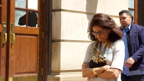 Columbia University President Minouche Shafik on May 1, 2024, in New York City. (Indy Scholtens via Getty Images)