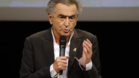 French philosopher and writer Bernard-Henri Levy speaks during an evening against the rise of antisemitism in Europe on June 3, 2024, in Paris. (Geoffroy Van Der Hasselt/AFP via Getty Images)