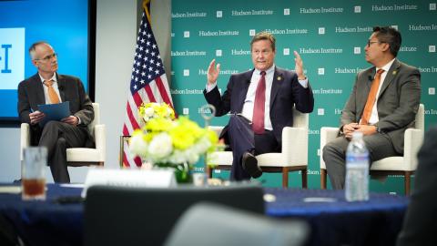 At a Hudson event, Congressmen Donald Norcross (D-NJ) and Vince Fong (R-CA) explained the importance of bipartisan consensus on defense procurement programs.