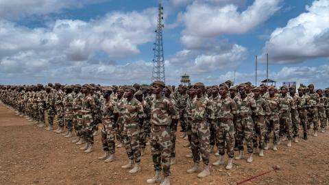 Somali National Army soldiers graduate from a basic training course led by US Navy Seals on August 3, 2023, in Baledogle, Somalia. (Jonathan Torgovnik via Getty Images)