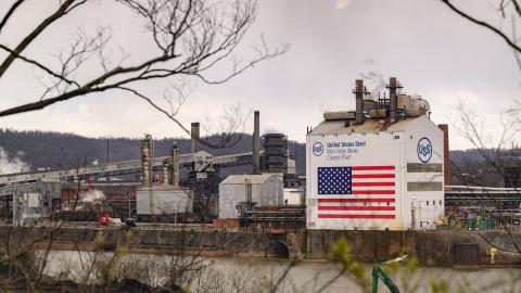 The exterior of the US Steel Clairton Coke Plant on March 20, 2024, in Clairton, Pennsylvania. (Jeff Swensen via Getty Images)