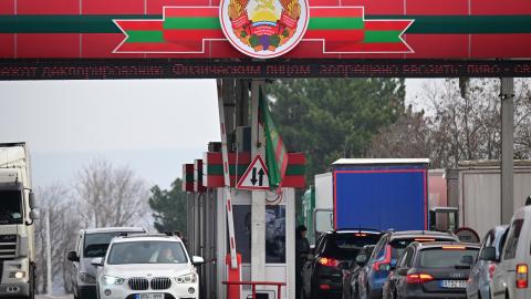 Cars wait in line at the Bender crossing point between the self-proclaimed republic of Transnistria and Moldova on March 1, 2024. Pro-Russian rebel officials in Moldova's breakaway region of Transnistria on February 28, 2024 appealed to Russia for "protection", amid fears the territory could become a new flashpoint in Moscow's conflict with neighbouring Ukraine. (Photo by Daniel MIHAILESCU / AFP) (Photo by DANIEL MIHAILESCU/AFP via Getty Images)