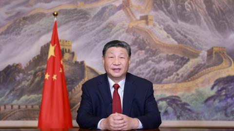 Chinese President Xi Jinping delivers a New Year message from Beijing to ring in 2025. (Ju Peng/Xinhua via Getty Images)