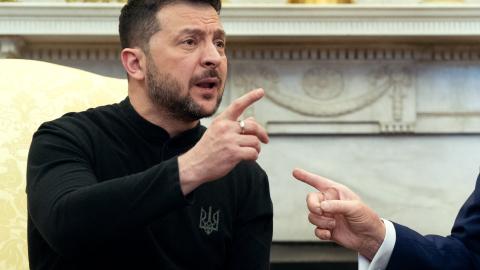 US President Donald Trump and Ukraine's President Volodymyr Zelensky meet in the Oval Office of the White House in Washington, DC, February 28, 2025. (Saul Loeb/ AFP via Getty Images) 