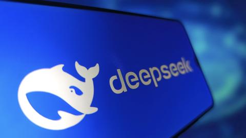 An illustration photo shows the DeepSeek logo displayed on a smartphone in Shanghai, China, on March 27, 2025. (CFOTO/Future Publishing via Getty Images)