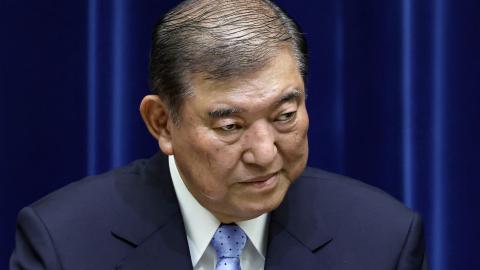 Japan's Prime Minister Shigeru Ishiba addresses a press conference at the prime minister's official residence in Tokyo on June 23, 2025. (Kiyoshi Ota via Getty Images)