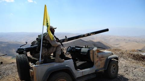 A Jeep belonging to the Lebanese Hezbollah group is seen in Syrian near Lebanon on August 2, 2017. (Getty Images)