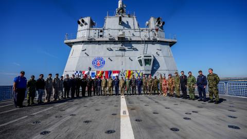 A view of NUSRET-2025 Invitation Military Drill held at the Gulf of Saros in Canakkale, Turkiye, on October 30, 2025. (Getty Images)