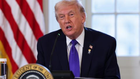 Caption President Donald Trump speaks during a meeting in the East Room of the White House on January 9, 2026, in Washington, DC. (Getty Images) Share to Twitter