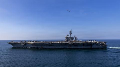 Nimitz-class aircraft carrier USS Abraham Lincoln (CVN 72) sails in support of Operation Epic Fury, March 3, 2026. (U.S. Navy photo)