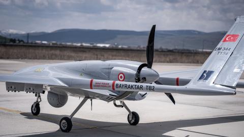 Caption A view of the unmanned aerial vehicles in the fleet in Erzurum, Turkey, on April 21, 2025. (Getty Images)
