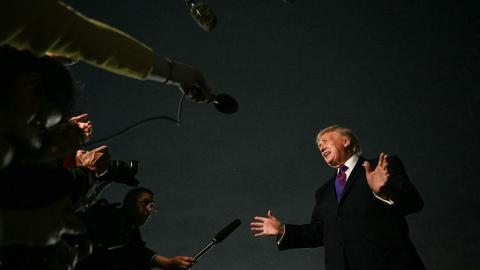 President Donald Trump speaks to journalists on March 11, 2026. (Getty Images)