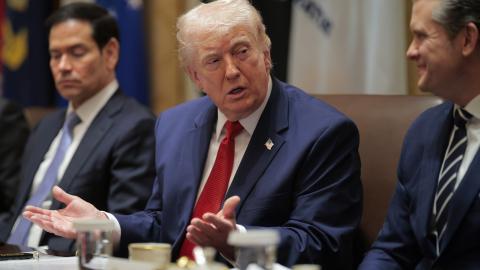 US President Donald Trump speaks during a Cabinet meeting in the Cabinet Room of the White House on March 26, 2026, in Washington, DC. (Getty Images)