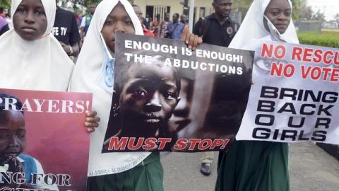 Rally in Support of Chibok Schoolgirls Abducted by Boko Haram, Lagos, Nigeria, May 5, 2014 (Pius Utomi Ekpei/AFP/Getty Images).