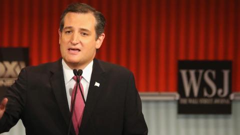 Presidential candidate Sen. Ted Cruz (R-TX) speaks during the Republican Presidential Debate sponsored by Fox Business and the Wall Street Journal at the Milwaukee Theatre November 10, 2015 in Milwaukee, Wisconsin. (Scott Olson/Getty Images)