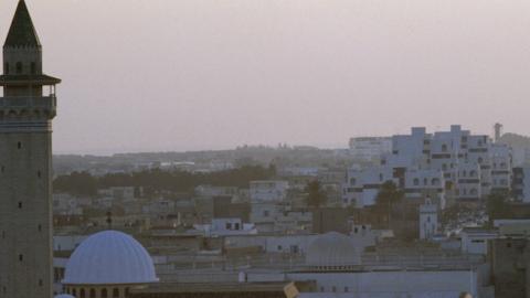 View of the city of Monastir and of the mosque, Monastir Governorate, Tunisia. (DeAgostini/Getty Images)