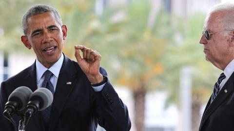 President Barack Obama deliver remarks with Vice President Joe Biden in Orlando, Fla., on Thursday, June 16, 2016. (Joe Burbank/Orlando Sentinel/TNS via Getty Images)