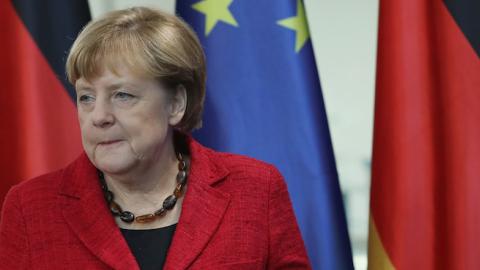 German Chancellor Angela Merkel arrives to give a statement to the media following the victory by U.S. Republican candidate Donald Trump in U.S. presidential elections on November 9, 2016 in Berlin, Germany. (Sean Gallup/Getty Images)