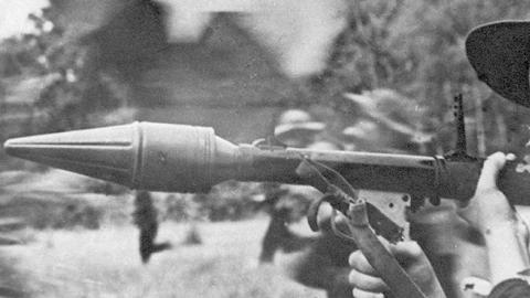 A female Viet Cong fighter wields an antitank weapon, 1968. (AFP/GETTY IMAGES)