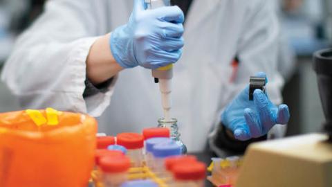 A researcher works in a lab that is developing testing for the COVID-19 coronavirus at Hackensack Meridian Health Center for Discovery and Innovation on February 28, 2020 in Nutley, New Jersey