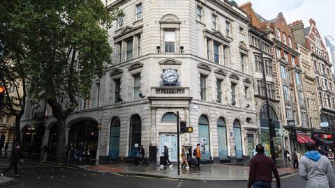 An office building in central London which is reported to be owned by Azerbaijan's President Ilham Aliyev, on October 05, 2021 (Photo by Leon Neal/Getty Images)