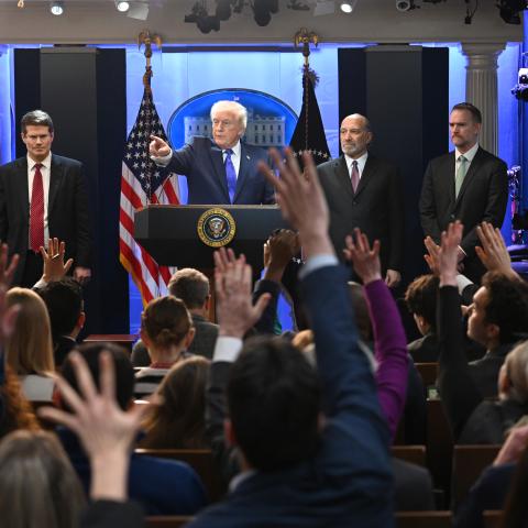 Caption President Donald Trump speaks during a press briefing on tariffs at the White House on February 20, 2026, in Washington, DC. (Getty Images) Share to Twitter