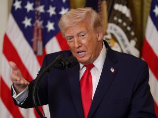 President Donald Trump speaks at an event in the East Room of the White House on March 12, 2026. (Getty Images)