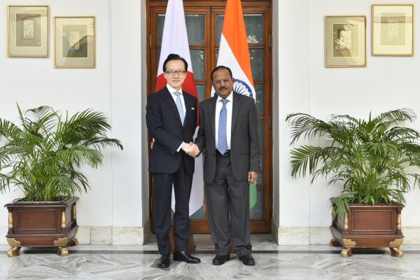 Indian National Security Advisor Ajit Doval meets with The Honorable Shigeru Kitamura at Hyderabad House in New Delhi, India, on November 25, 2019. (Flickr)