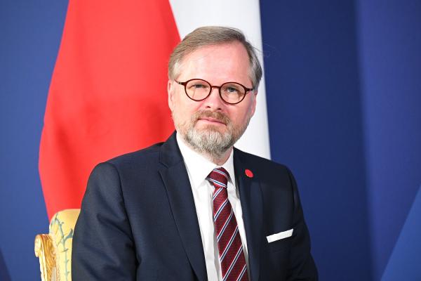 Prime Minister of the Czech Republic Petr Fiala on March 8, 2022, in London, England. (Photo by Leon Neal/Getty Images)