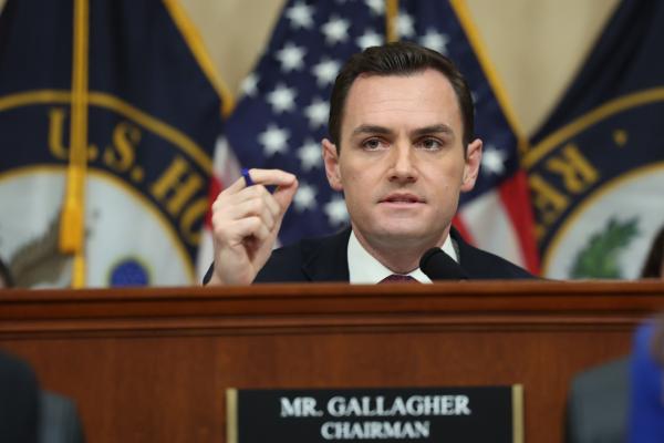 Mike Gallagher presides over the first hearing of the US House Select Committee on Strategic Competition between the United States and the Chinese Communist Party on February 28, 2023, in Washington, DC. (Photo by Kevin Dietsch/Getty Images)