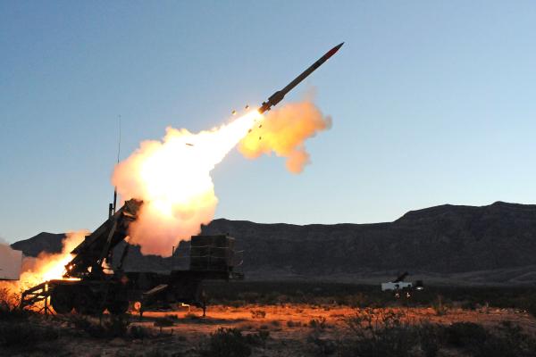 The Army test fires a Patriot missile in Redstone Arsenal, Alabama, on March 27, 2019. (Photo via DVIDS)