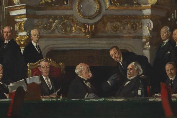 A detail photo of “A Peace Conference at the Quai d'Orsay” by William Orpen. (Wikimedia Commons)