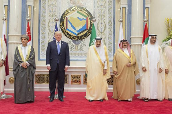 President Trump and Gulf leaders at the GCC Summit in Riyadh, Saudi Arabia on May 21, 2017 (Bandar Algaloud/Saudi Royal Council/Anadolu Agency/Getty Images)