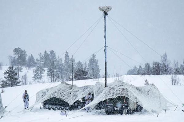 U.S. Marines formed an Electronic Warfare Support Team (EWST) outfitted with EW equipment, near Setermoen, Norway, on March 14, 2020. (U.S. Marine Corps)