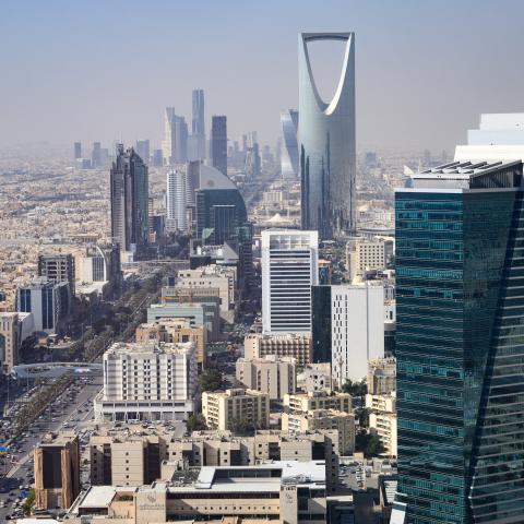 Riyadh’s city center is seen on February 3, 2025. (Getty Images)